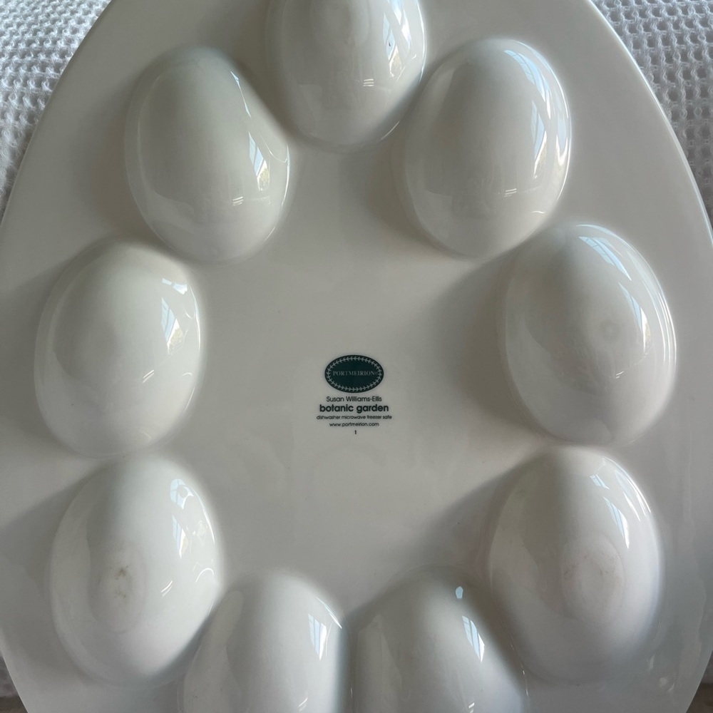 Portmeirion Botanic Garden Sweet Pea 9 Deviled Eggs Serving Platter Dish - Picture 3 of 9